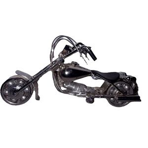 Vintage Handmade Metal Chopper Motorcycle Model Sculpture